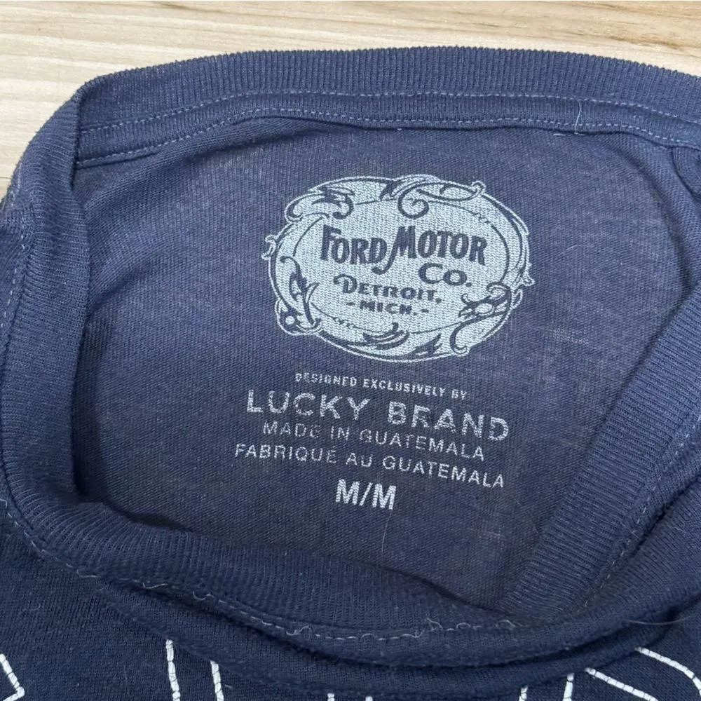 Lucky Brand Ford Cobra Short Sleeve Tee Shirt Women’s Medium Blue - Image 3