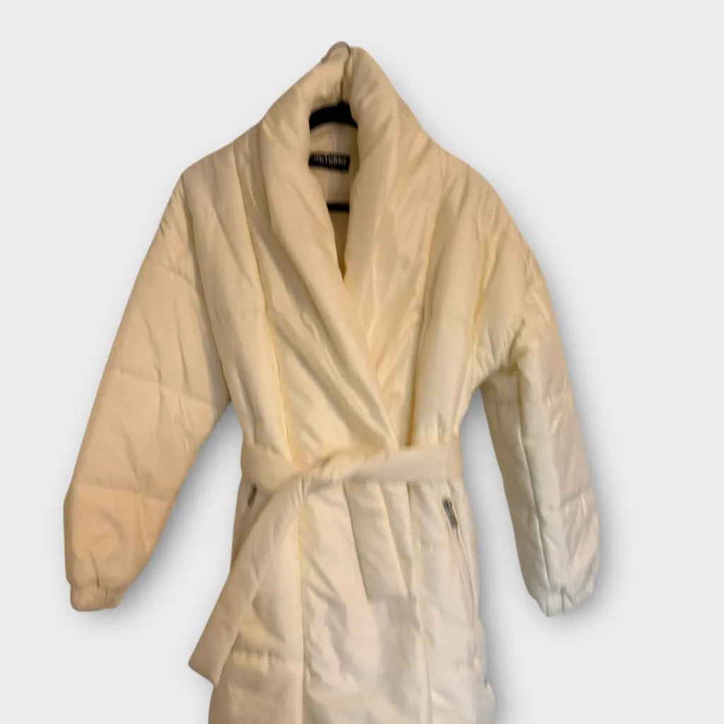 Nocturne Belted Oversized Puffer Jacket – Size 34 (NWT) White - Image 12