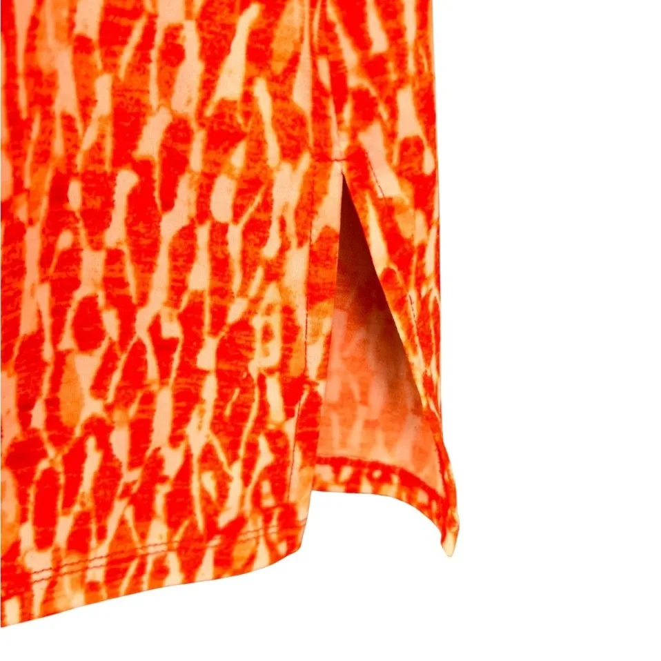 Michael Kors Womens Tunic Blouse Size 2X Orange Sunset Beach Mimosa Travel Vacay - Image 7