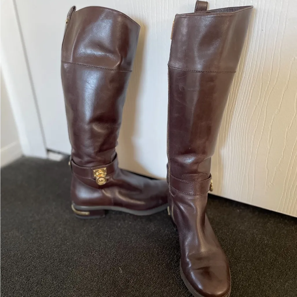 MICHAEL Michael Kors Hamilton Tall Brown Riding Boot - Image 11