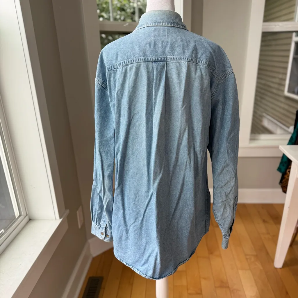 Vintage Dockers Light Blue Denim Jean Short Size Large - Image 4