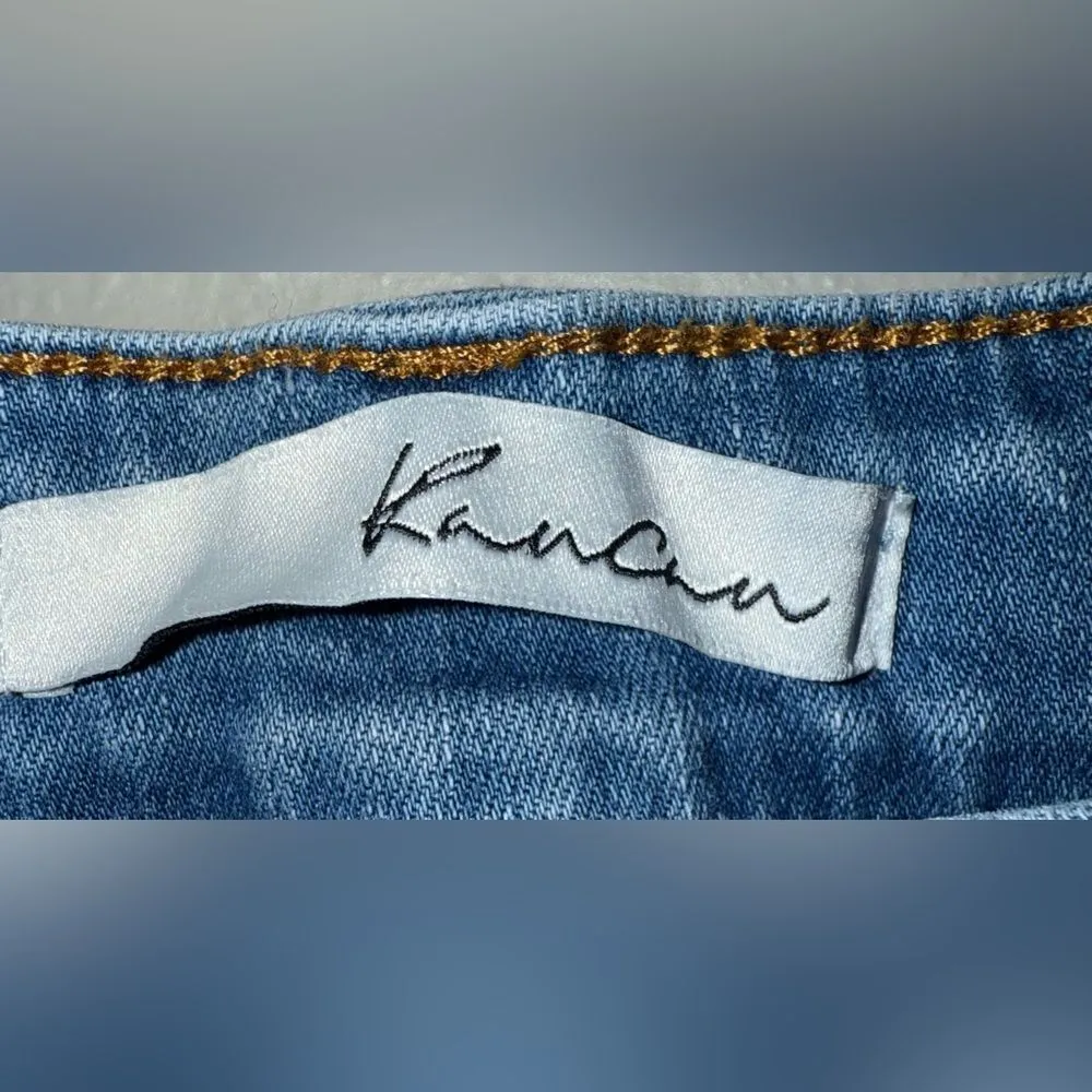 Kancan light wash midrise Denim Distressed Women Shorts size 9/28 #713 Blue - Image 4
