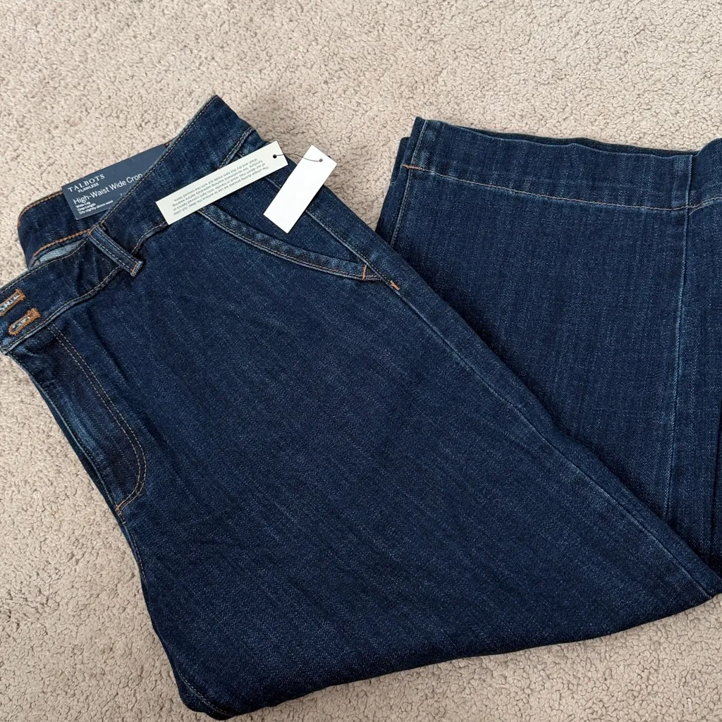 Talbots high waist wide crop jeans - Image 8