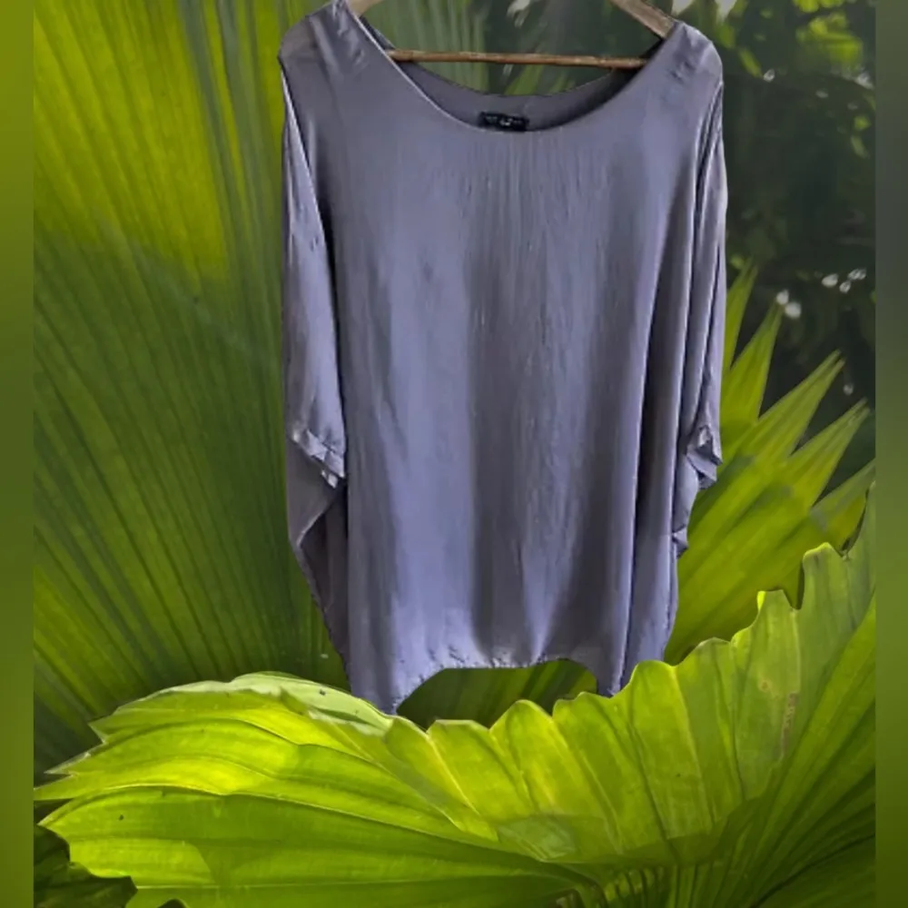 100% Italian Cotton seta viscosesTunic or Dress Made in Italy sizes 4 Gray - Image 2