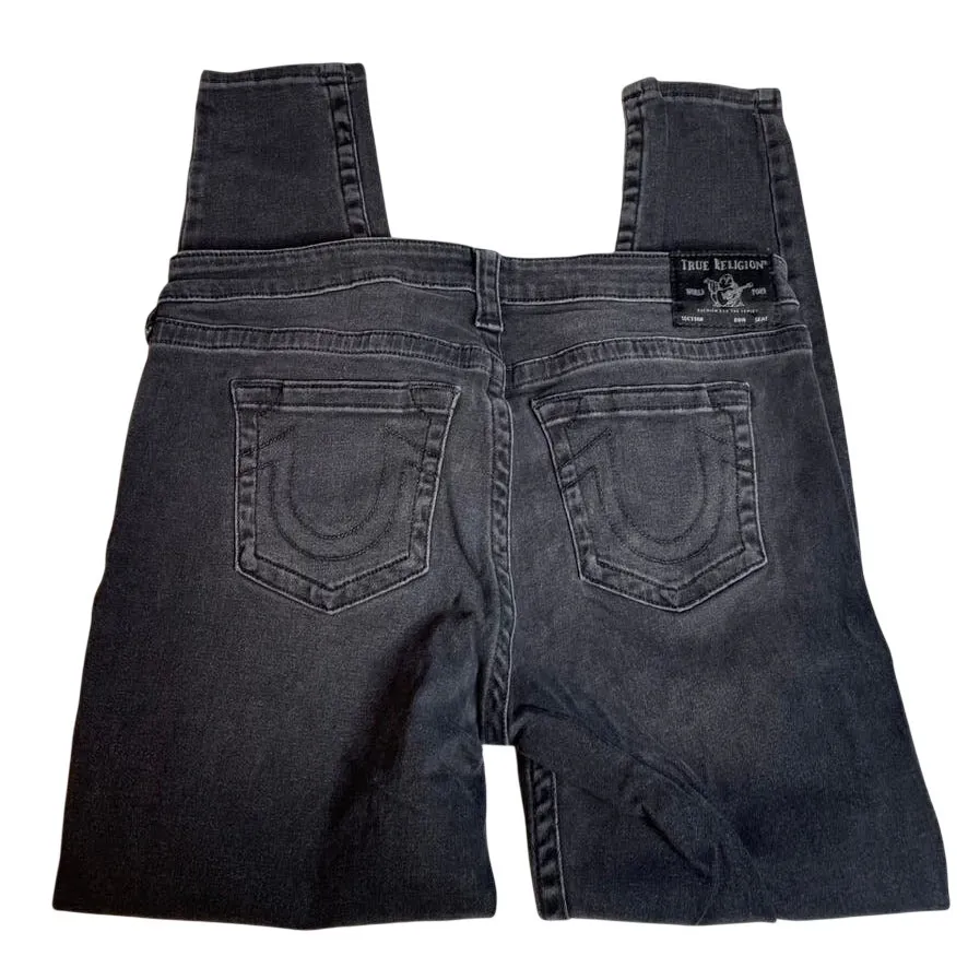 True Religion Halle Mid Rise Super Skinny Jeans Women's‎ Size 32 Charcoal Wash - Image 2