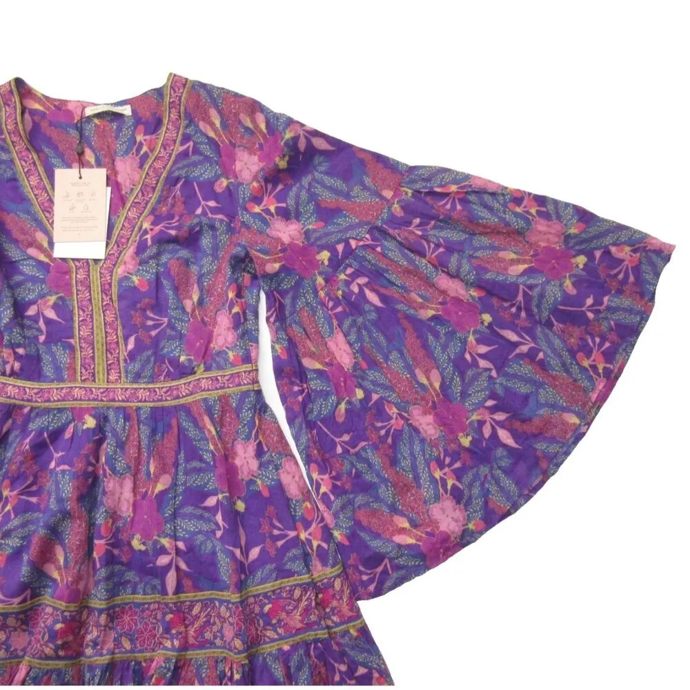NWT SPELL & the Gypsy Collective Bianca Gown in Wisteria Floral Maxi Dress S Purple - Image 5