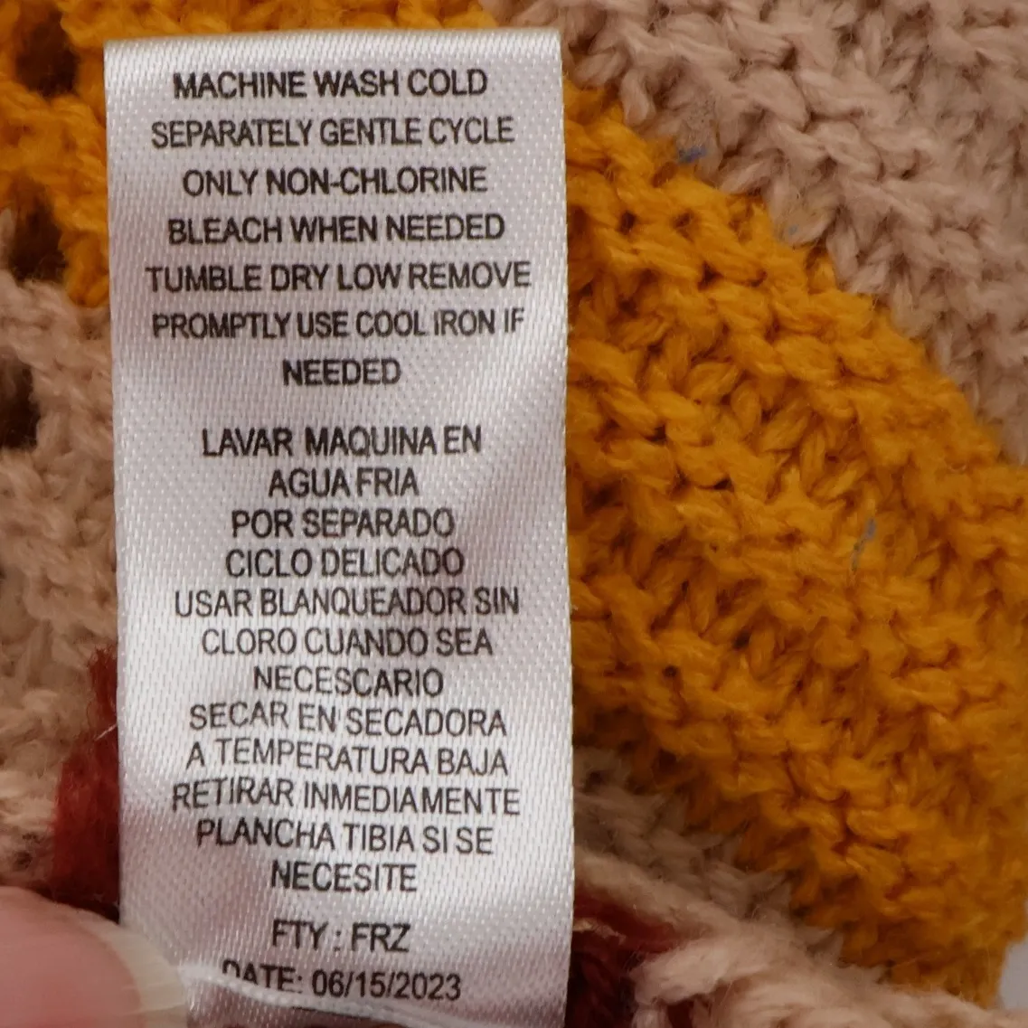 Chevron Stripe Loose Knit Sweater Womens Retro‎ Fall Layering Pullover Size M Yellow Size M - Image 7