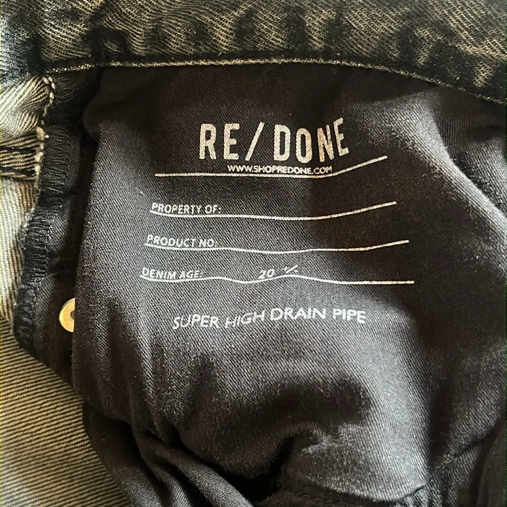 RE/DONE Super‎ High Drainpipe Jeans Gray Wash Size 32 NWT - Image 14