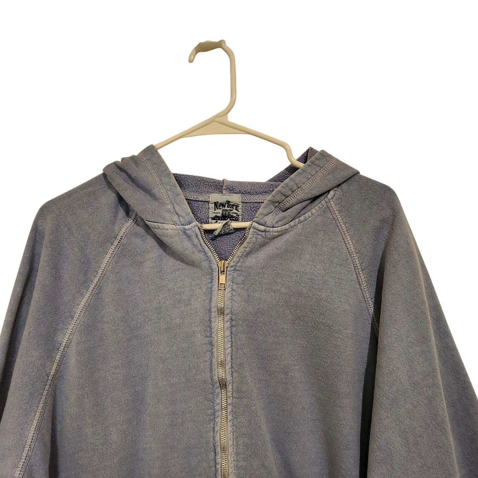 New York Laundry Blue Full Zip Cotton Athleisure Fleece Hoodie Sweatshirt Sze XL - Image 3