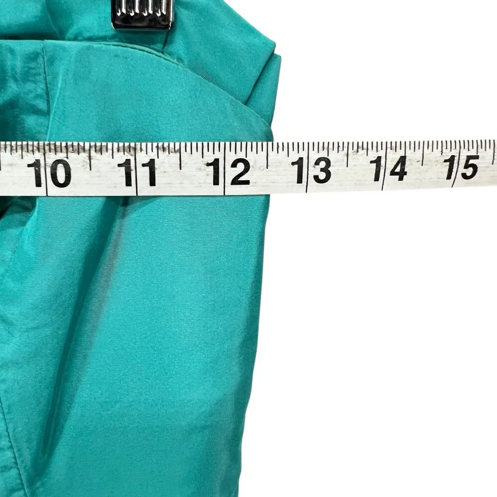 J Crew Dress Women 2 Green Aqua Silk Tafetta Audrey Strapless Ruffle Cocktail - Image 7