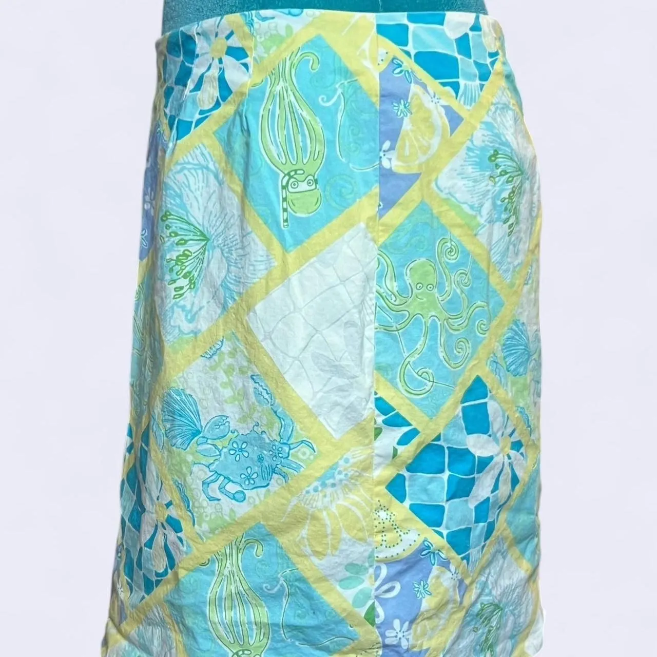 Cute Vintage Lilly Pulitzer Women's graphic Skirt size 6 octopus crab floral - Image 4