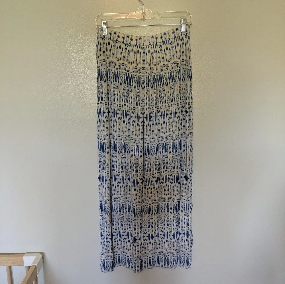 Cynthia Rowley Maxi Skirt Blue White Pattern Small - Image 4