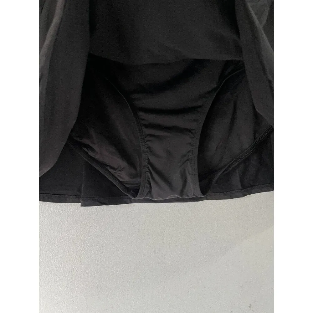 NWT Anne Cole Plus Solid Classic Black Modest Swim Skirt Skort Size 22w - Image 6