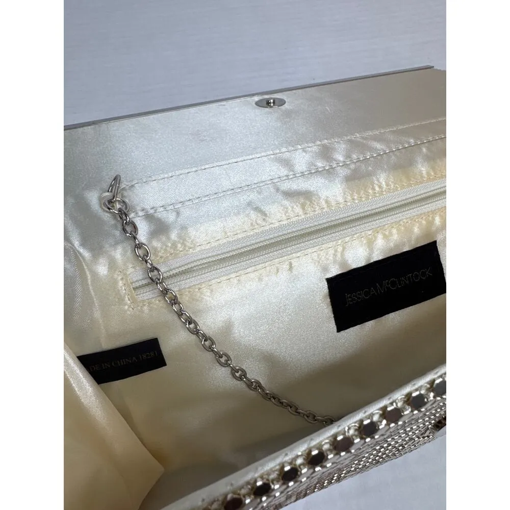 Vintage Jessica Mcclintock Silver metal mesh purse, chain shoulder strap - Image 14