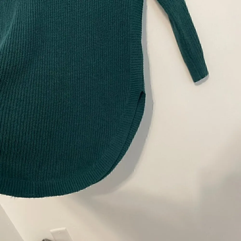 EXPRESS Strappy Circle Hem Tunic Sweater Solid Teal Green Blue 3/4 Sleeve Winter - Image 9