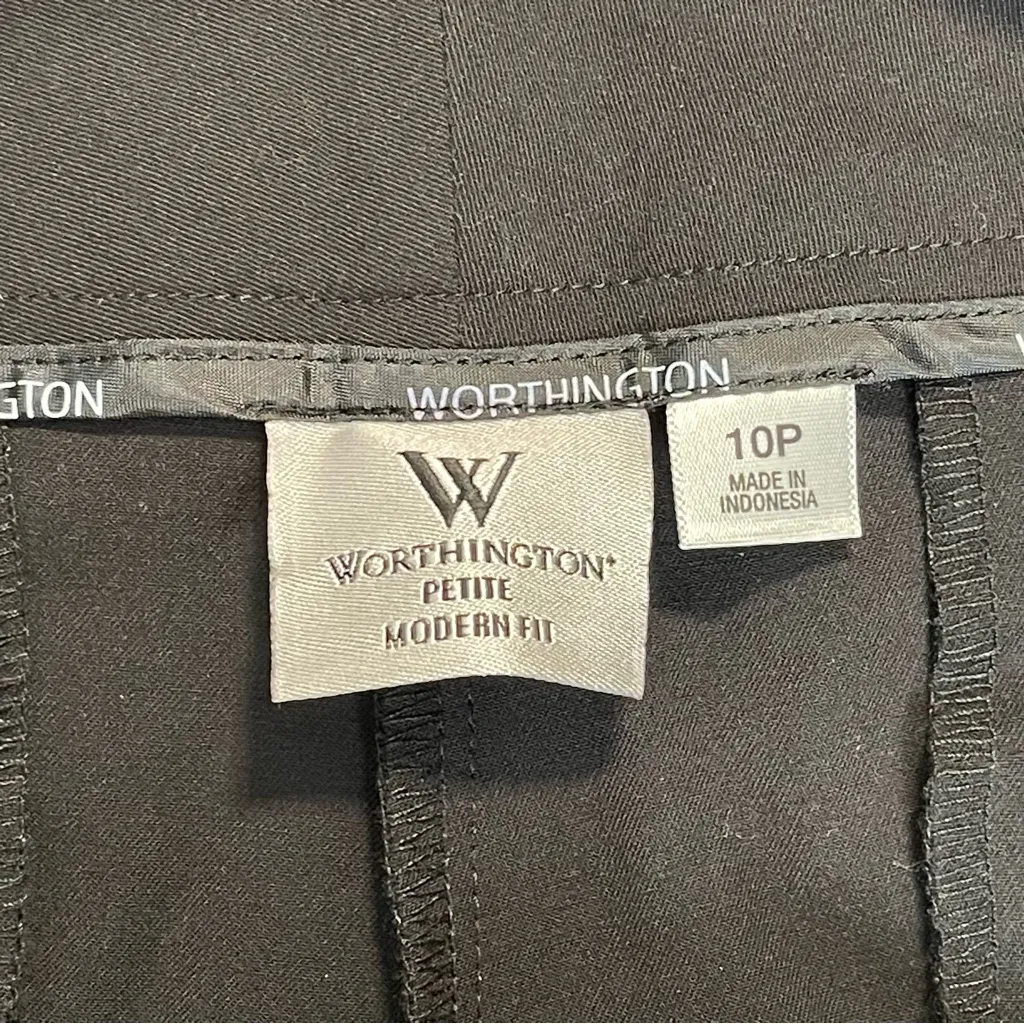Worthington | NWT Petite Black Modern Fit Trouser Leg Dress Pants | 10P - Image 9