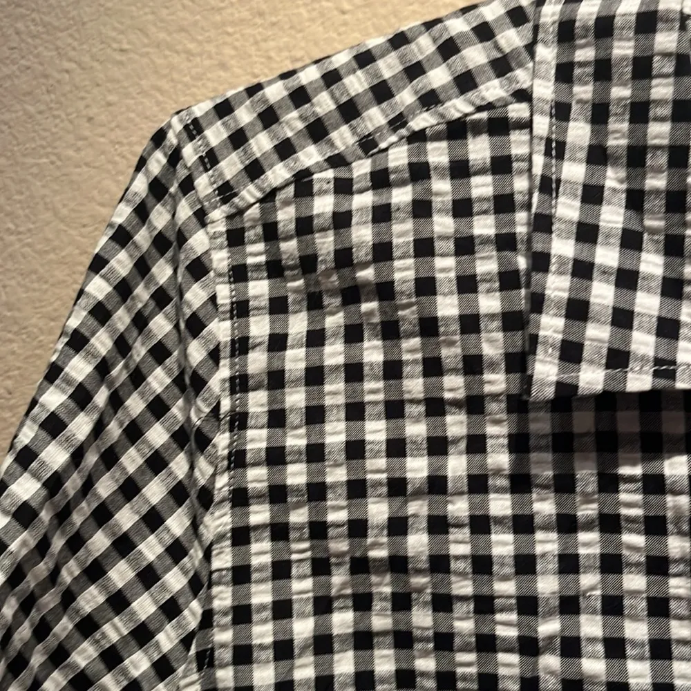 Woman Within Women’s 2X Black Gingham Short Sleeve Button Down Shirt - Image 3