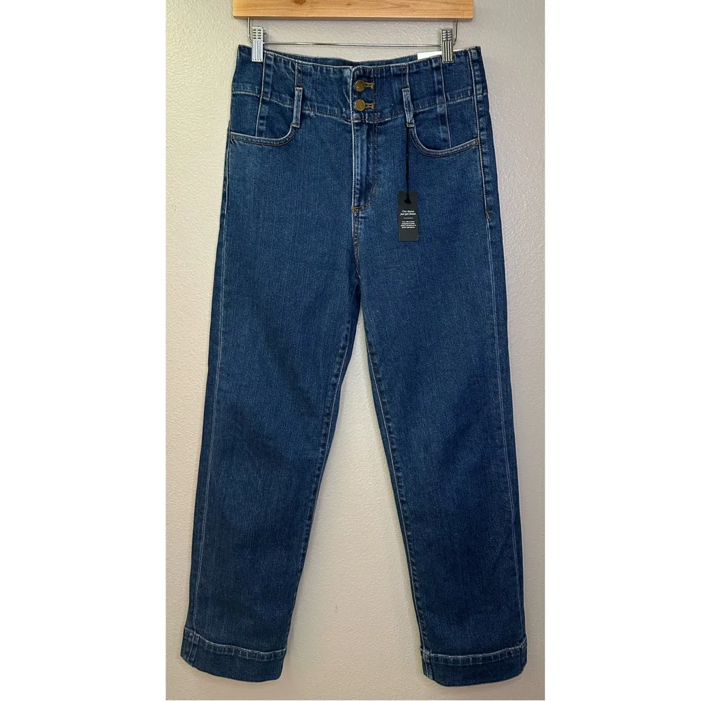 NWT Ann Taylor The Easy Straight High Rise Dark Blue Straight Leg Jeans Denim - Image 3