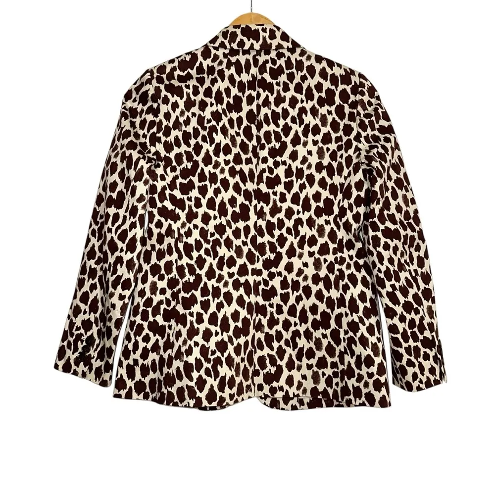 J. Crew Parke Bi-Stretch Single Breasted One Button Giraffe Print Blazer 6P - Image 2