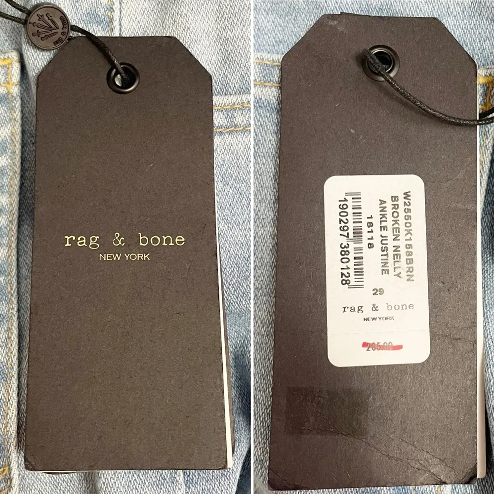 NWT Rag & Bone Justine Wide Leg Ankle Jeans Size 29 Broken Nelly Light Wash NEW - Image 13