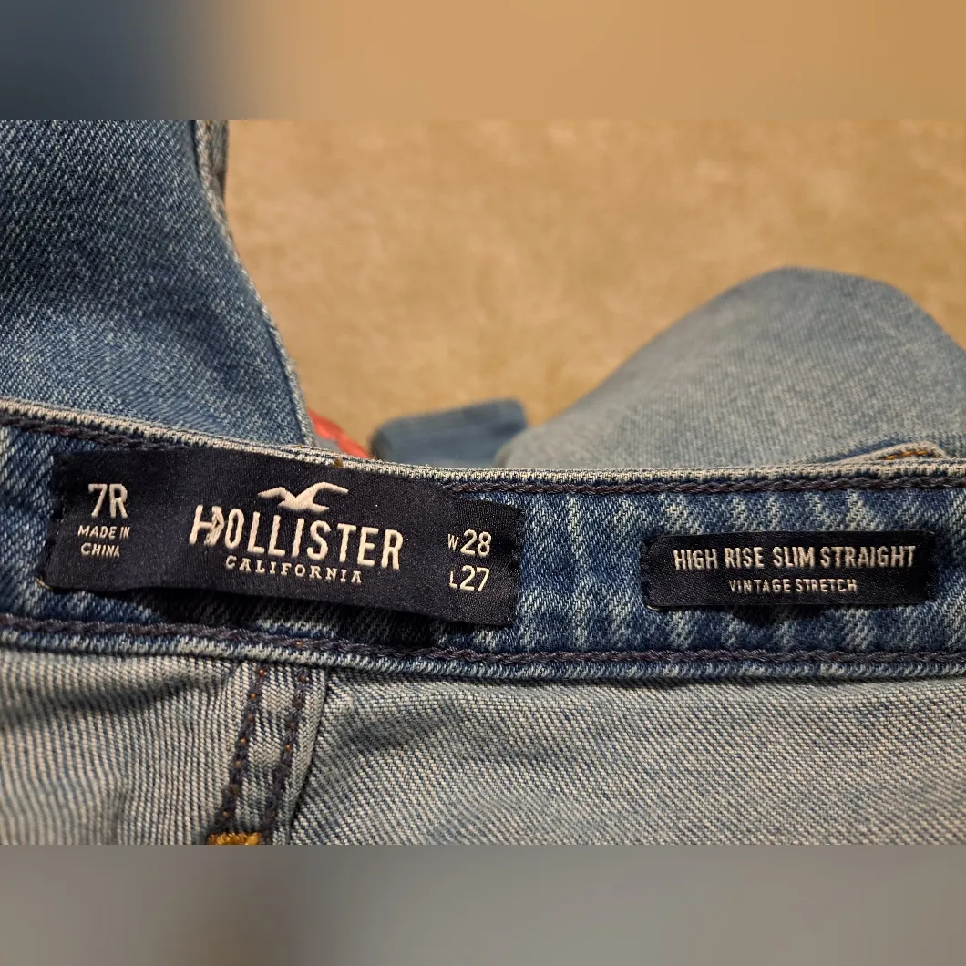 HOLLISTER JEANS EMBROIDERED FLOWERS SIZE  7R  28x27 - Image 3