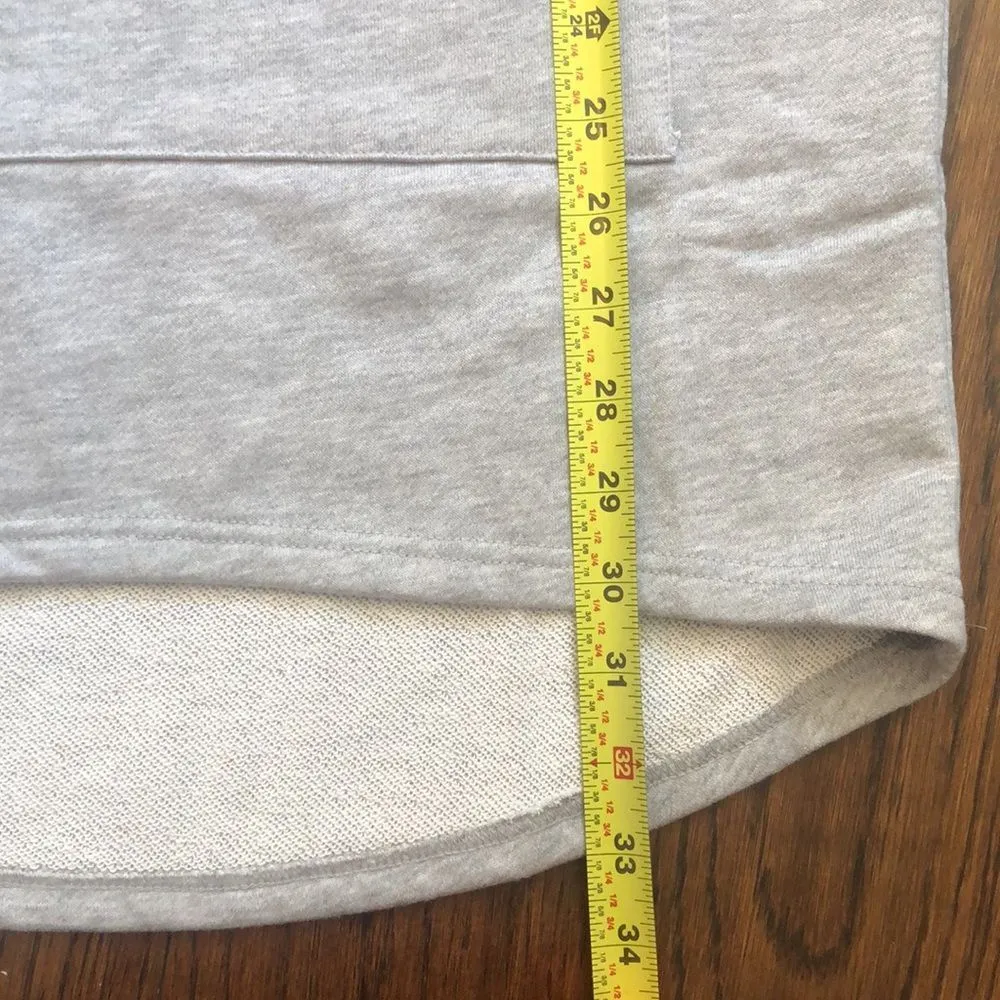 NUDE Women’s Cozy Grey Sleeveless Pullover Hoodie With Kangaroo Pouch Sz MEDIUM - Image 5