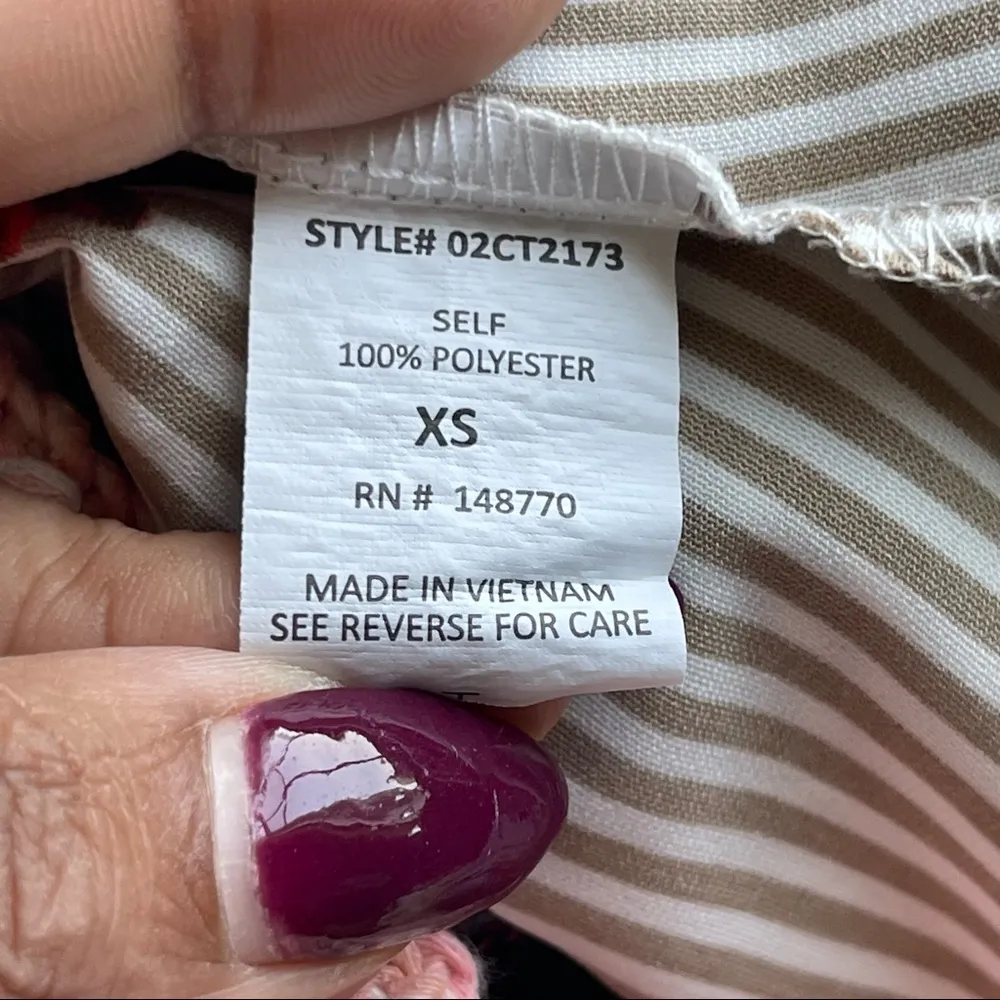 SIENNA SKY | Striped Floral Tie Front Blouse Sz XS - Image 21