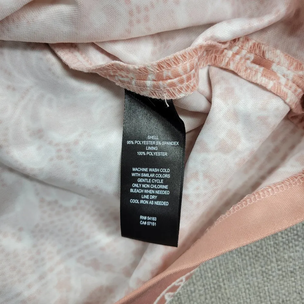 Jessica Howard Womens Dress Size 6P Blush Pink White V-Neck Jacquard Fit & Flare - Image 9