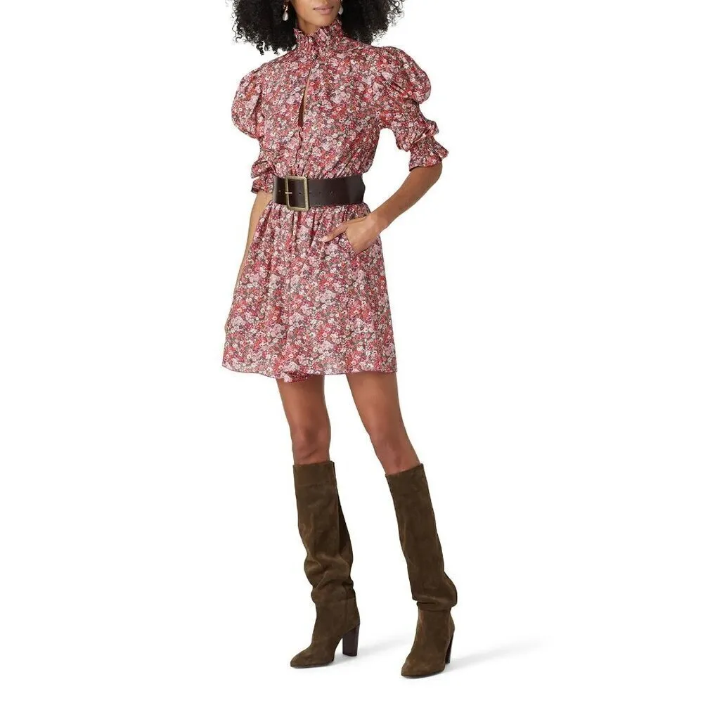 Philosophy di Lorenzo Serafini Puff Shoulder Dress in Red 2 Womens Floral - Image 14