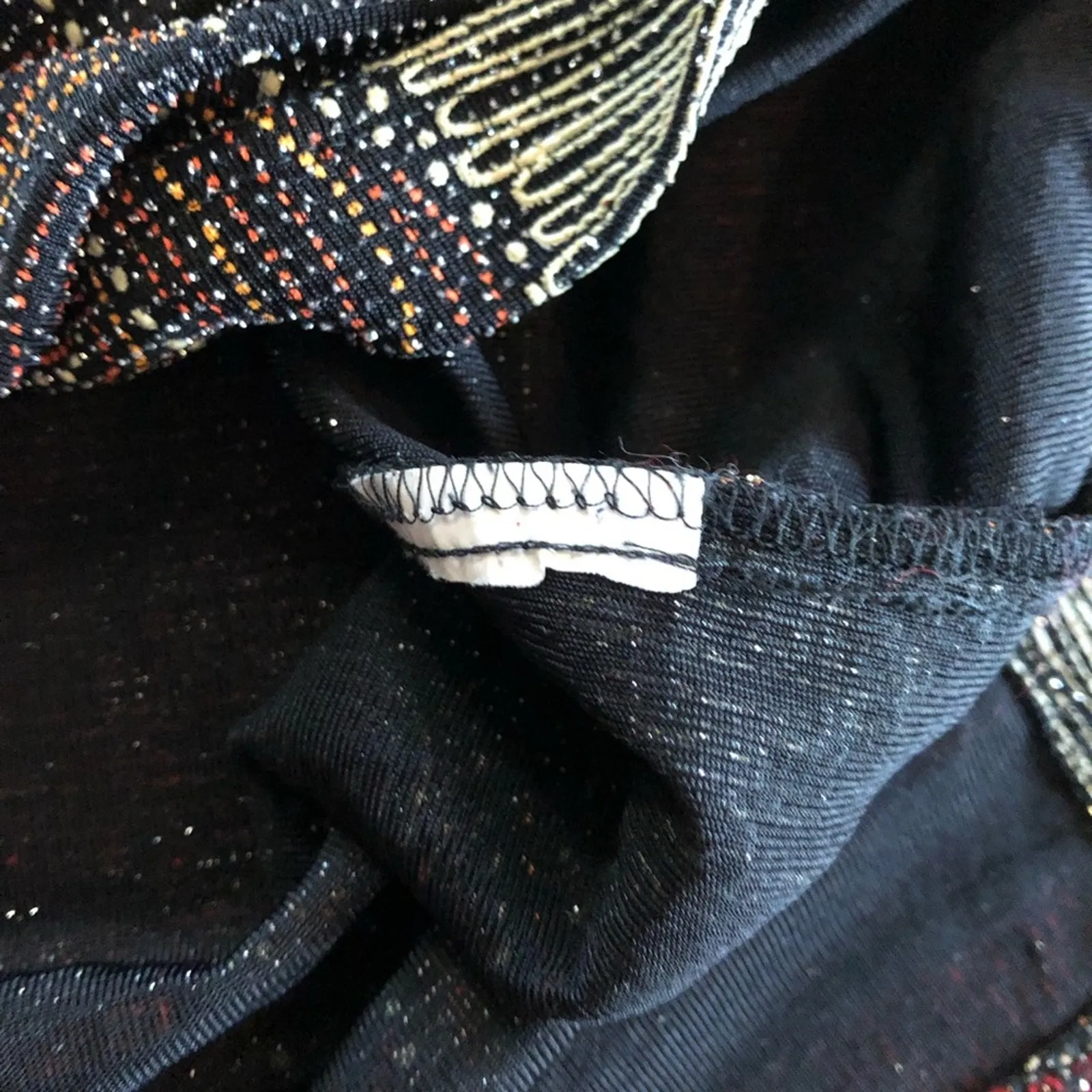 Hermann Lange Multicolor Black Red Beaded Blouse Womens 38 Small Medium - Image 9