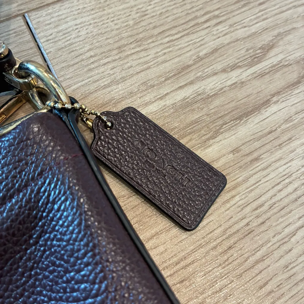 Coach 24770 Scout Satchel Hobo Crossbody Handbag Pebble Leather Wine Purple - Image 4