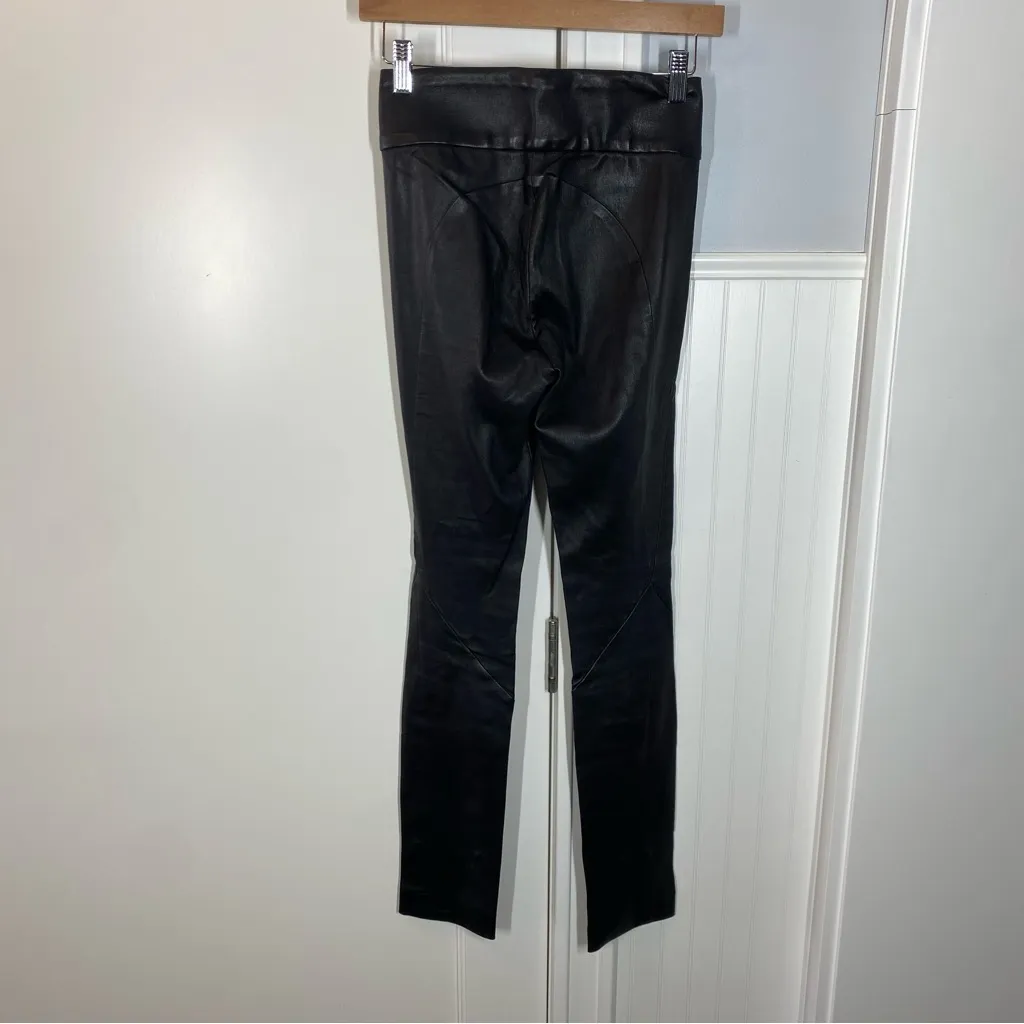 Off track OT Leggings Black Leather offtrack size xs made in USA‎ quiet luxury - Image 6