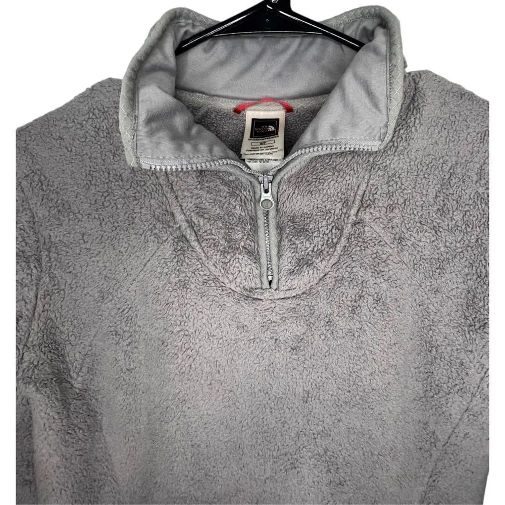 The North Face Grey Fuzzy Quarter Zip Pullover Jacket - Image 2