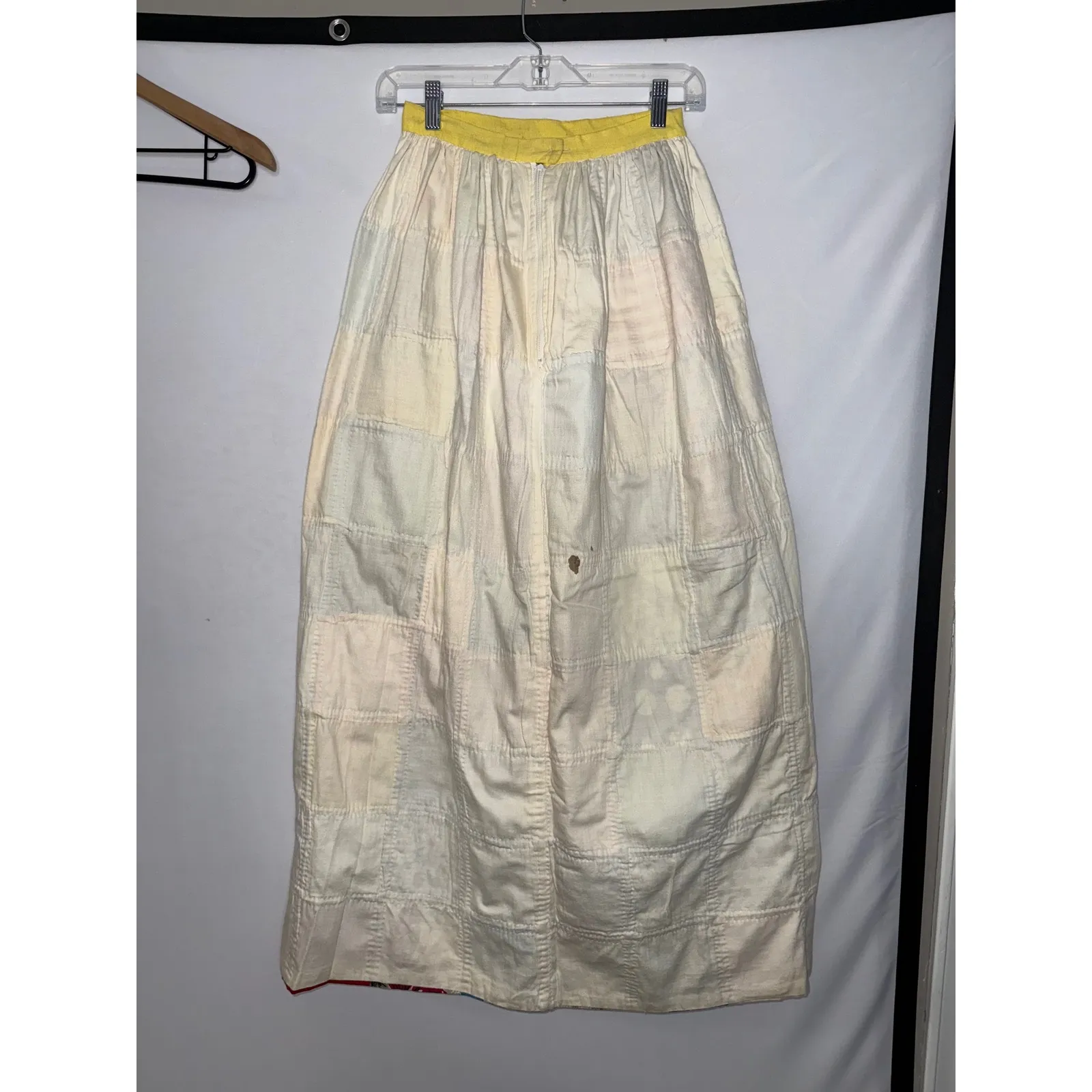 Vintage 1970s Handmade Patchwork Maxi Skirt XS Prairie Milkmaid Cottagecore - Image 8