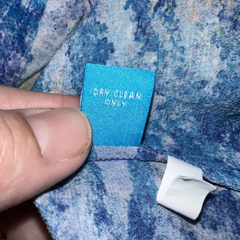 NWOT Tori Richard Honolulu 100% Silk Hawaiian Shift Dress Sleeveless SZ 8 Resort Blue - Image 6