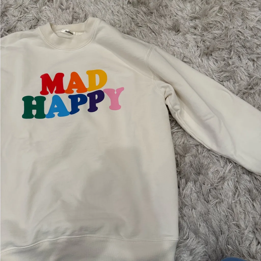 Mad Happy Cream Crewneck - Image 3