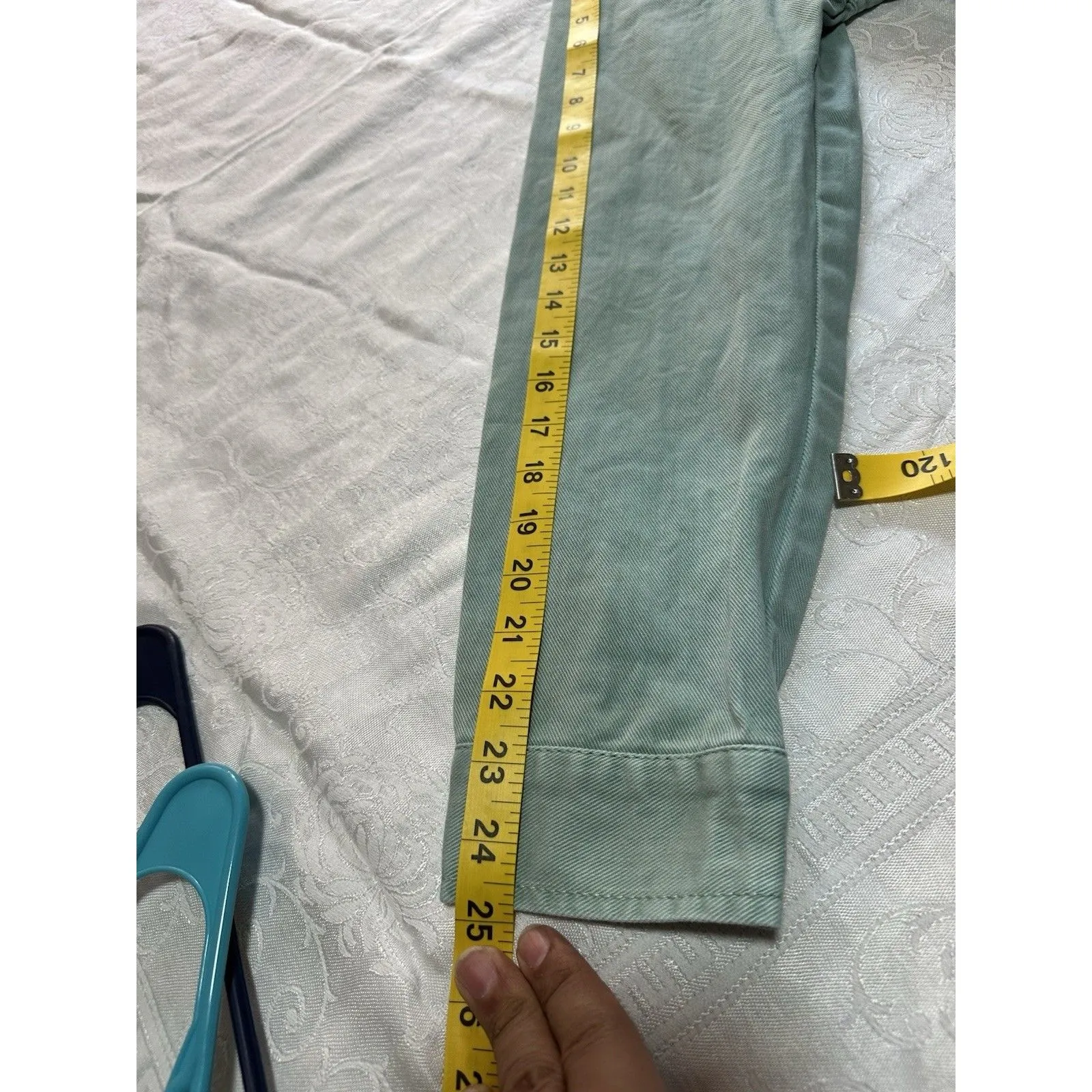 Universal Thread Sage Green Denim Utility Jean Jacket Size M - Image 5