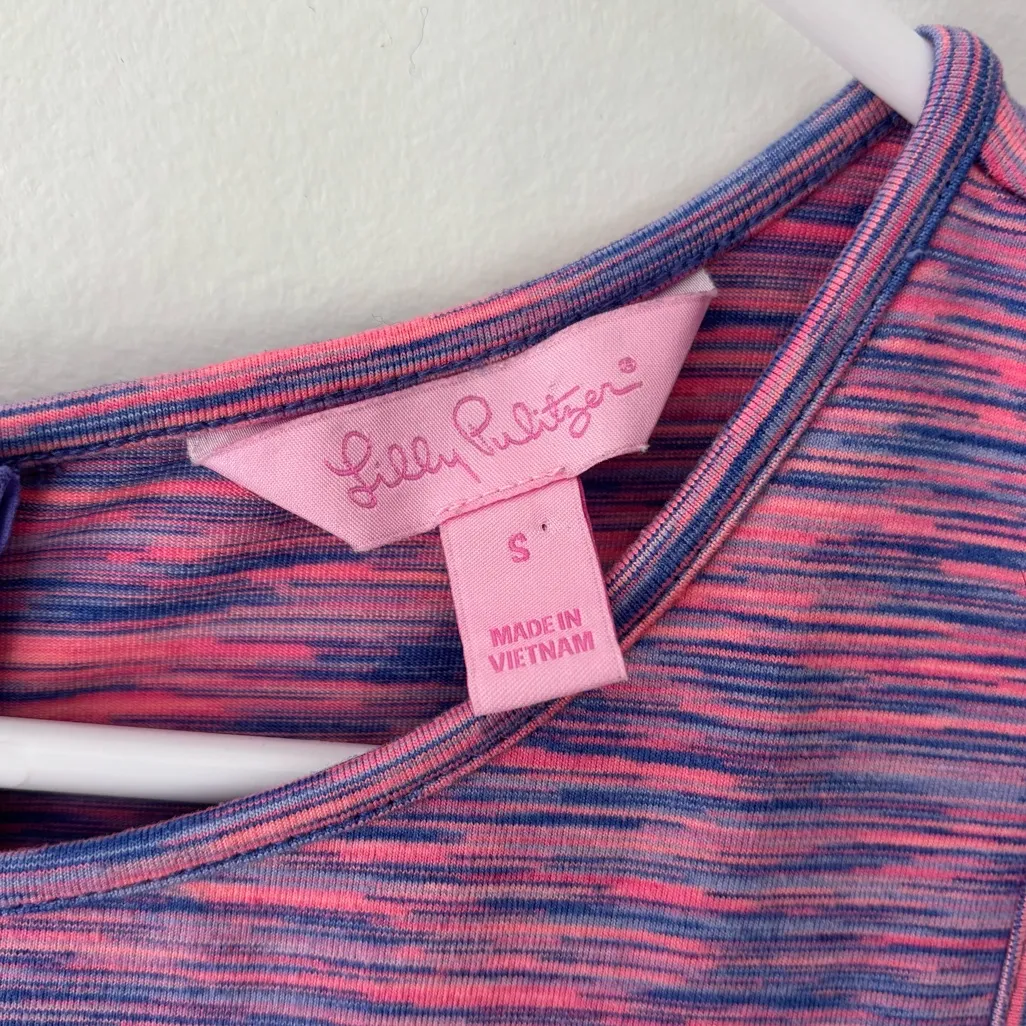 Lilly Pulitzer Cove Mini Dress Athletic Racer Back Pink Purple Space Dye Preppy - Image 4