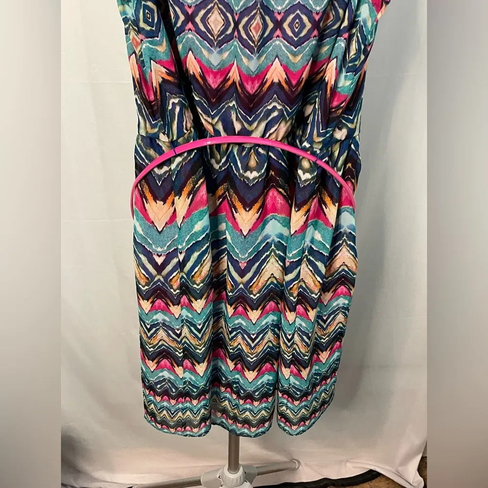 AB Studio  Multicolor Chevron Pattern Dress size‎ XL - Image 8