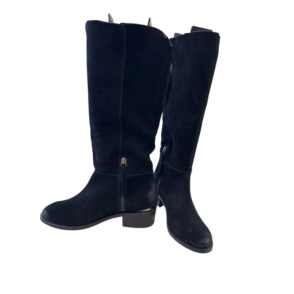 Naughty Monkey Womens Black Suede Leather Riding Boots Size 8.5 SKU 7436 - Image 4