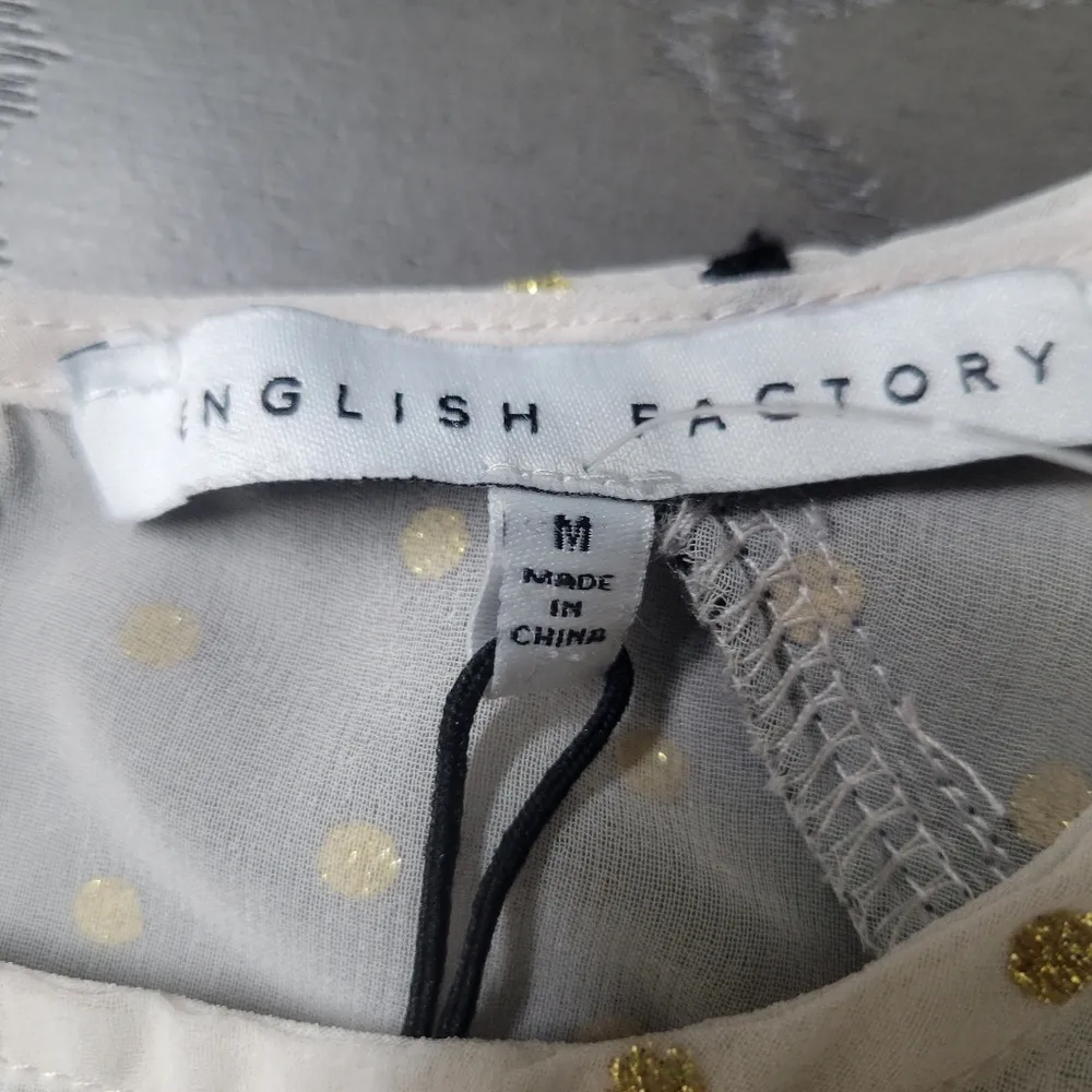 English Factory blouse with gold polka dots. Size M - Image 2