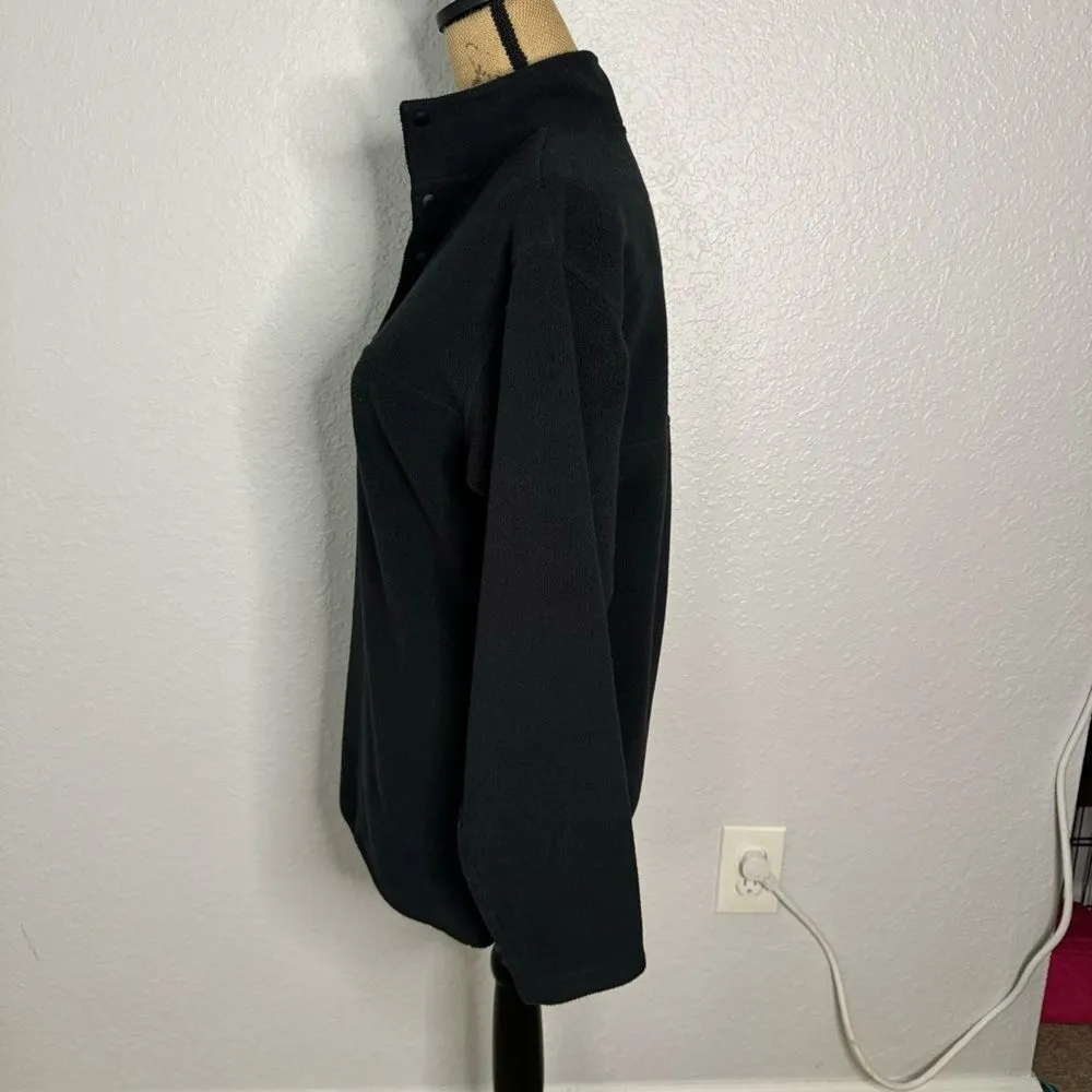 Aritzia TNA Polar 1/4 Button Pullover Sweater Size XXS Mock Neck Classic Jacket Black - Image 7