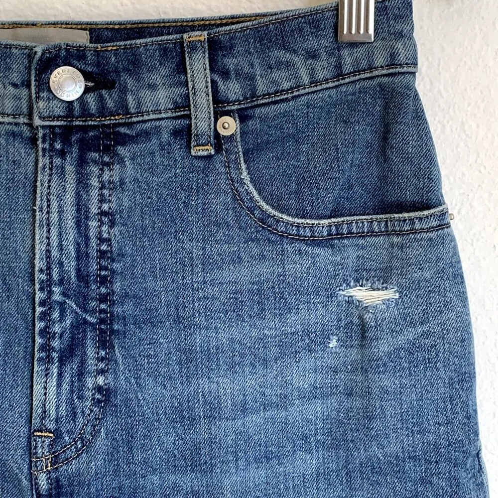 NEW Everlane The Way High Raw Hem Straight Jean in Mid Indigo - Image 7