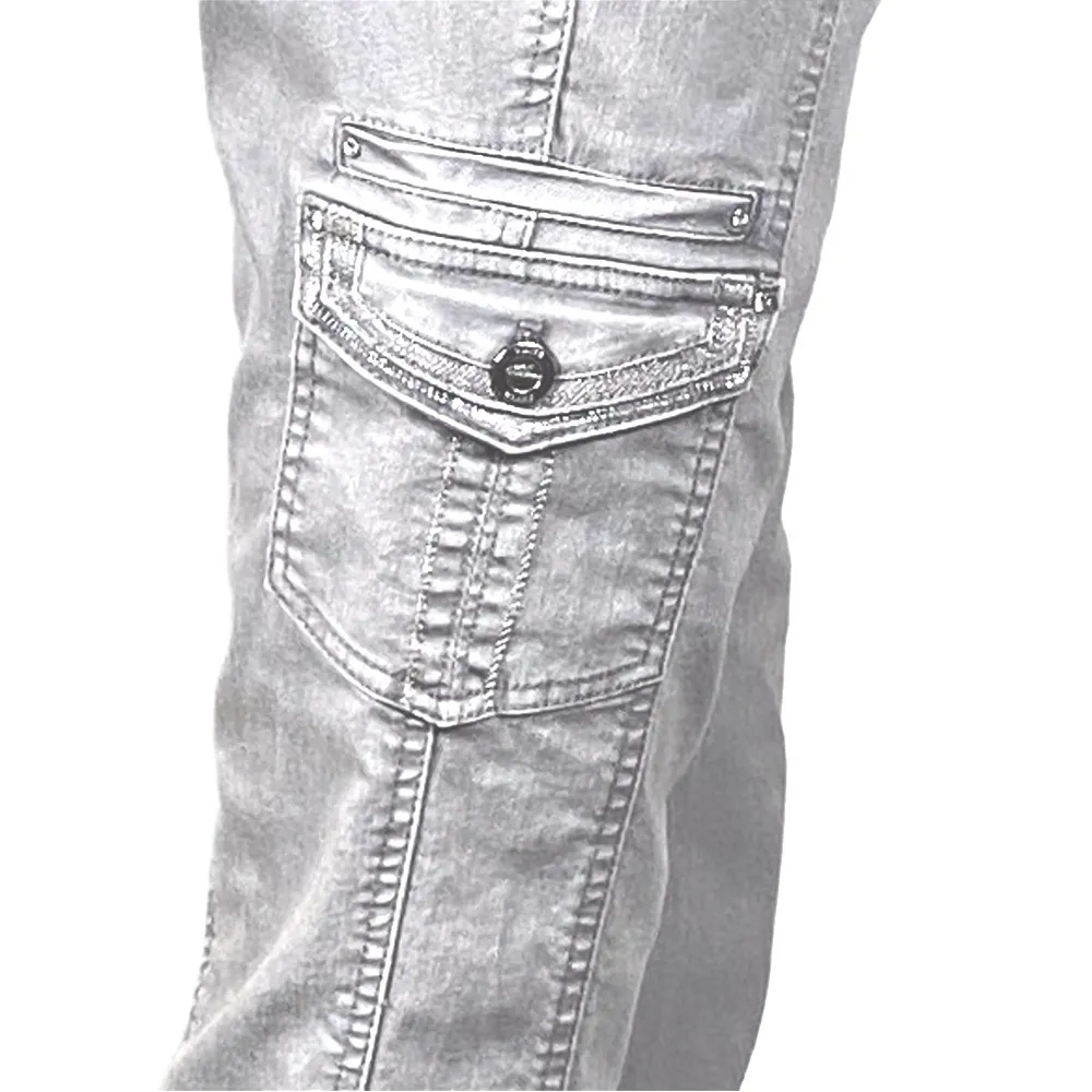 WHITE HOUSE BLACK MARKET Noir slim leg grey jean rhinestone accents Size 8R EUC - Image 5