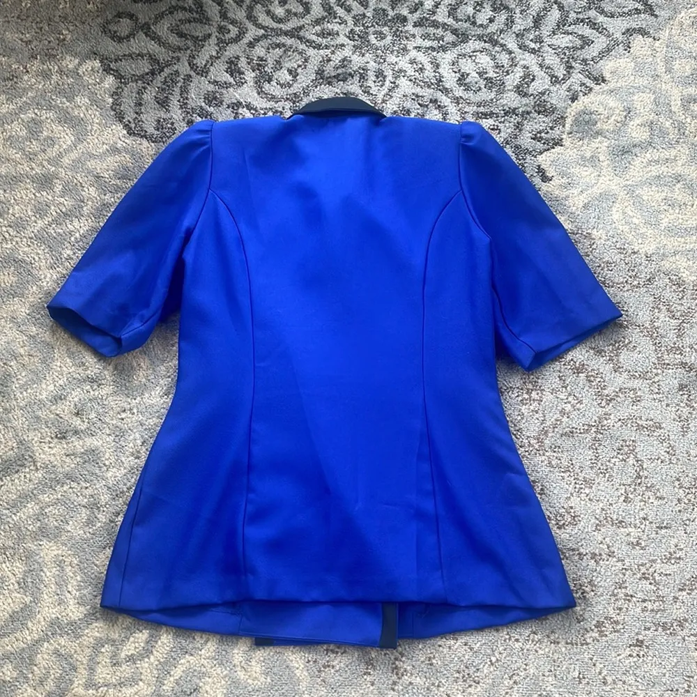 Gregory Designs Vintage Two Piece Skirt Suit Set Blue & Black 16 - Image 5