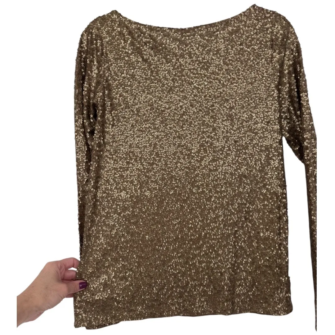NWT J. Crew Womens Glimmer Long Sleeve Sequin Boatneck Tee Size Small‎ Party - Image 8