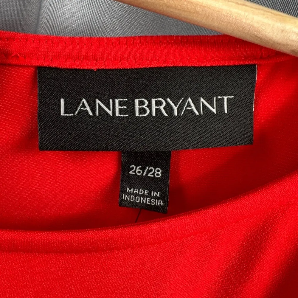 Lane Bryant Dress Red Sleeveless Pleated Skirt Belted Waist 26/28 New - Image 6