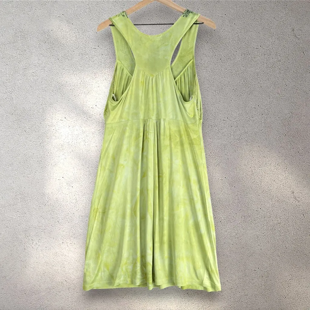 OneWorld Rhinestone Maxi Dress Women's L Green Sleeveless Bohemian Summer Beachy - Image 4