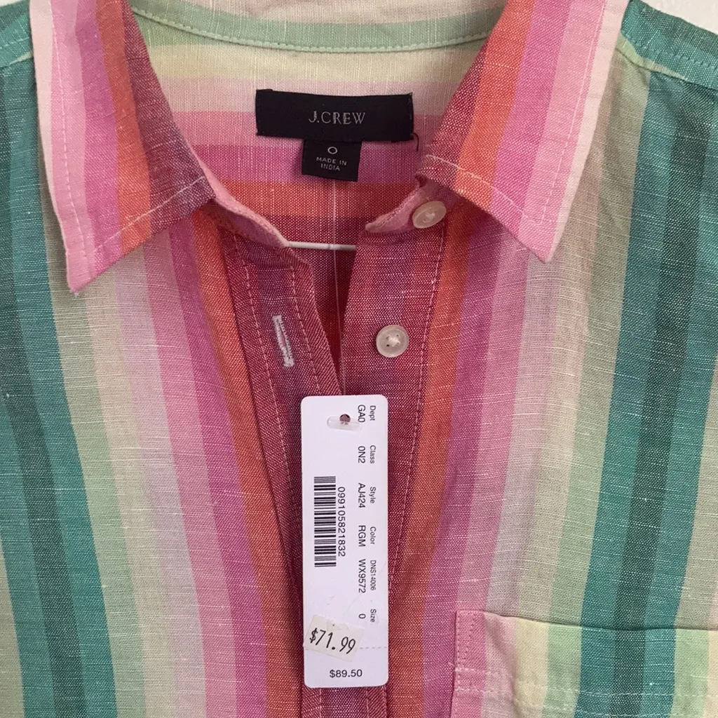 J Crew beautiful, rainbow stripe top - Image 2