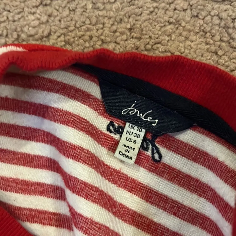 Joules red & white stripe pullover small Red - Image 8